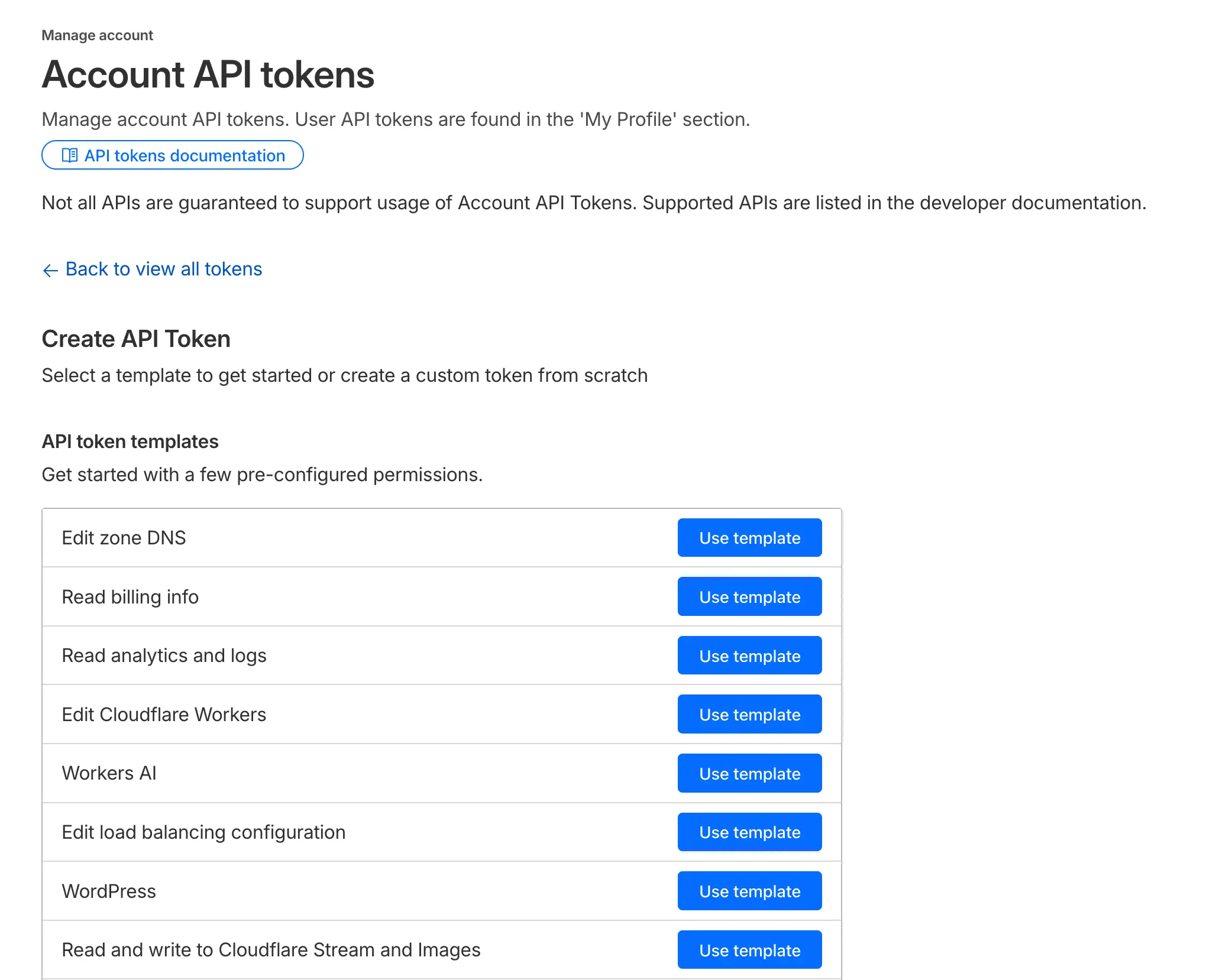 (Visual of Cloudflare API templates)